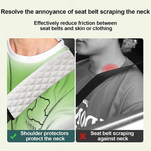 Car Seat Belt Cover, 2PCS Comfortable Vehicle Seatbelt Protector Pad for Shoulder & Neck, Soft Automotive Interior Safety Strap Cushion Accessories, Universal for SUV Sedan Truck (Pink) in Saudi Arabia