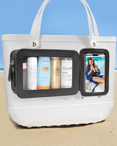 LETGO 2 Packs Clear Pouch Bag Accessories for Insert Bags Travel Clear Toiletry Organizer Divider Storage Inner Pouch Phone Holder for Beach Tote Bags Accessories in Kuwait