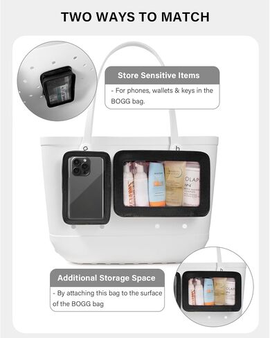 LETGO 2 Packs Clear Pouch Bag Accessories for Insert Bags Travel Clear Toiletry Organizer Divider Storage Inner Pouch Phone Holder for Beach Tote Bags Accessories in Kuwait