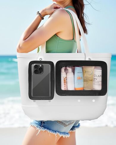 LETGO 2 Packs Clear Pouch Bag Accessories for Insert Bags Travel Clear Toiletry Organizer Divider Storage Inner Pouch Phone Holder for Beach Tote Bags Accessories in Kuwait