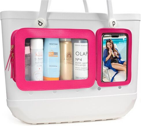 LETGO 2 Packs Clear Pouch Bag Accessories for Insert Bags Travel Clear Toiletry Organizer Divider Storage Inner Pouch Phone Holder for Beach Tote Bags Accessories in Kuwait