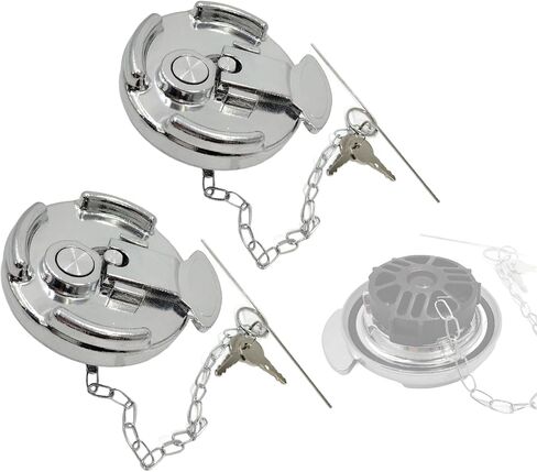 2pcs 11-04859-100 4 "قفل غطاء وقود الديزل ، غطاء خزان وقود الألومنيوم على غرار الرافعة مع ملاءمة مفتاح لعام 1972-2017 Peterbilt 330 ، 379 ، 389 ، 579 ، 587 شاحنة ، OE# 11-04859-200 ، 572.1015 ، 6002122 in Kuwait