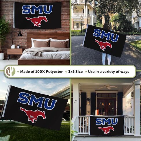 Desert Cactus Southern Methodist University Flag Mustangs SMU Flag Banners 100% Polyester Indoor Outdoor 3x5 feet Flags (Style A) in Saudi Arabia