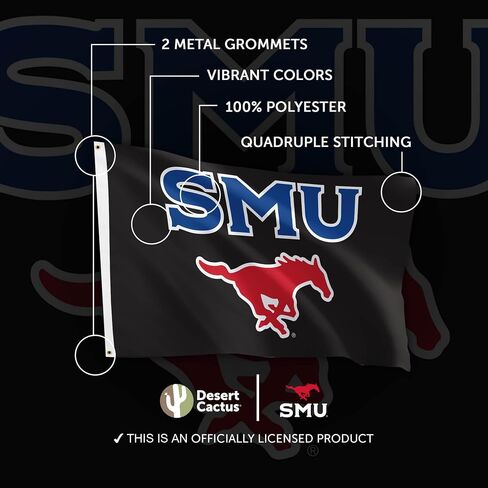 Desert Cactus Southern Methodist University Flag Mustangs SMU Flag Banners 100% Polyester Indoor Outdoor 3x5 feet Flags (Style A) in Saudi Arabia