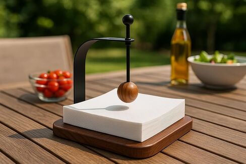Walnut Napkin Holder for Table Wood Square Napkin Dispenser with Metal Cocktail Napkin Holder, Suitable for Kitchen, Restaurant, Bar, Office, Parties, Home Décor (Black Walnut Wood) in Kuwait
