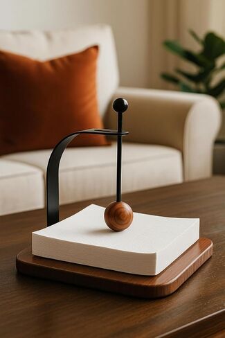 Walnut Napkin Holder for Table Wood Square Napkin Dispenser with Metal Cocktail Napkin Holder, Suitable for Kitchen, Restaurant, Bar, Office, Parties, Home Décor (Black Walnut Wood) in Kuwait
