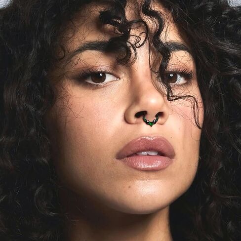 Septum Nose Rings Hoops for Women, 316L Surgical Steel 16G Leaf Cartilage Earrings, Tragus Helix Rook Daith Piercing Jewelry 8mm in Saudi Arabia