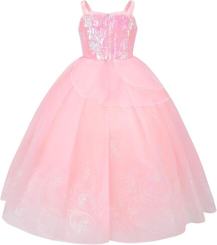 9 Pcs Halloween Pink Witch Costume for Girls Sequins Mesh Princess Dress with Accessories in Saudi Arabia