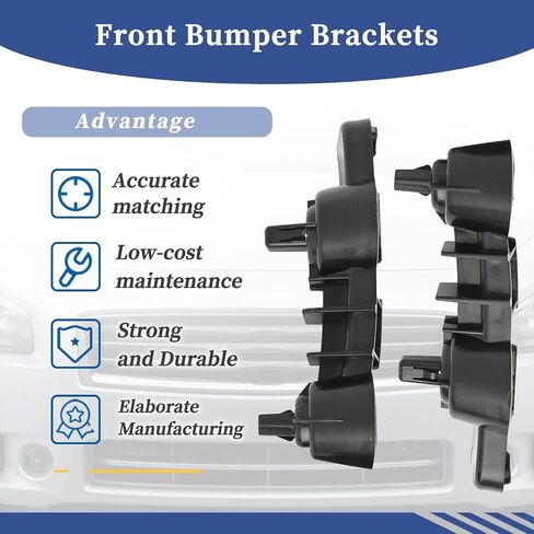 A Pair Left & Right Side Front Bumper Brackets Plastic Black 62221-9N00A 62220-9N00A Compatible with Nissan Maxima Sedan 2009-2015 in Saudi Arabia