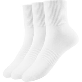 Sunm Boutique Mini Crew Socks للنساء ، 3 أزواج/6 أزواج جوارب عجل ناعم ناعم أبيض فوق الكاحل الترفيهية للتنفس in Kuwait