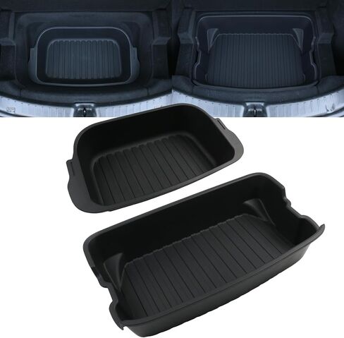 2 PCS Trunk Organizer لعام 2025 2026 Tesla Model Y Juniper Trunk Storage Box Tracher Rack in Kuwait