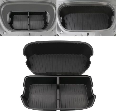 2 PCS Trunk Organizer لعام 2025 2026 Tesla Model Y Juniper Trunk Storage Box Tracher Rack in Kuwait