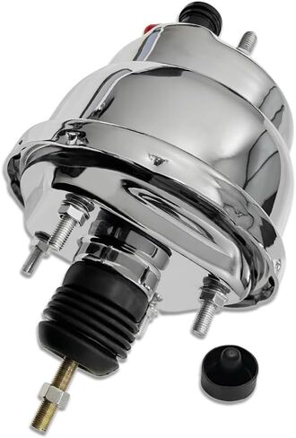 Chrome 7 "Dual Power Brake Booster & Finned Top 1" Bore Master Cylinder Kit Fits Chevy Ford GM in Kuwait