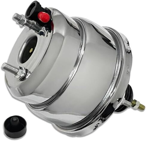 Chrome 7 "Dual Power Brake Booster & Finned Top 1" Bore Master Cylinder Kit Fits Chevy Ford GM in Kuwait