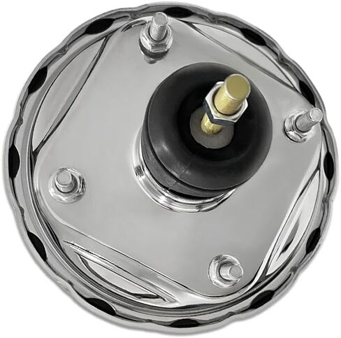 Chrome 7 "Dual Power Brake Booster & Finned Top 1" Bore Master Cylinder Kit Fits Chevy Ford GM in Kuwait