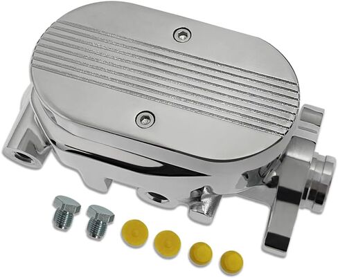 Chrome 7 "Dual Power Brake Booster & Finned Top 1" Bore Master Cylinder Kit Fits Chevy Ford GM in Kuwait