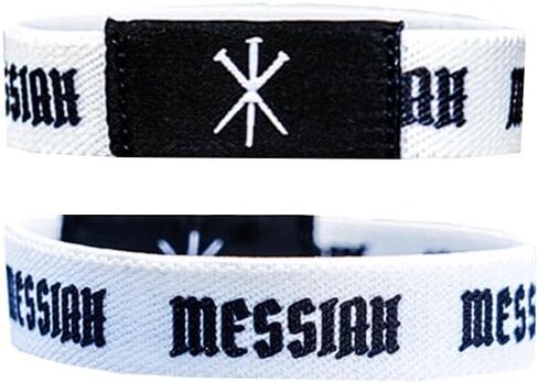 Messiah Wristband, Black and White Pattern, Religious Symbol Design in Saudi Arabia