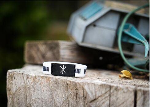 Messiah Wristband, Black and White Pattern, Religious Symbol Design in Saudi Arabia