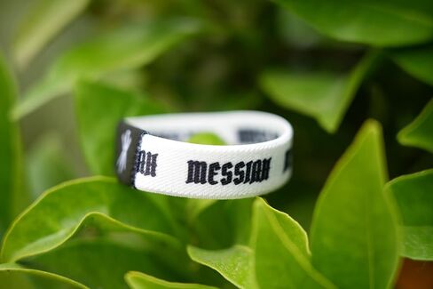 Messiah Wristband, Black and White Pattern, Religious Symbol Design in Saudi Arabia