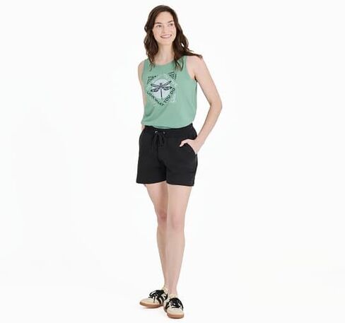 Life is Good. Women's Do What You Love Dragonfly Crusher Tank, Granite Green in Saudi Arabia