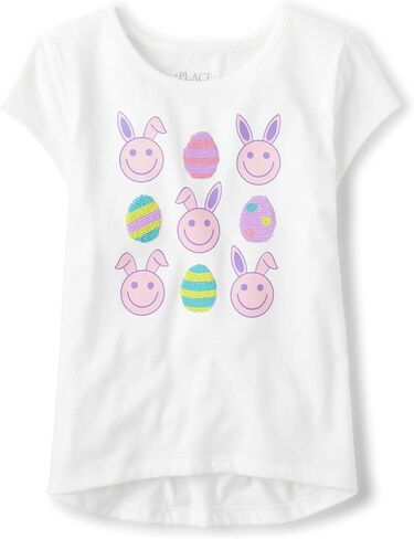 The Children's Place Baby Girls' Short Sleeve High Low Top, Sun Valley Heart, X-Small in Saudi Arabia