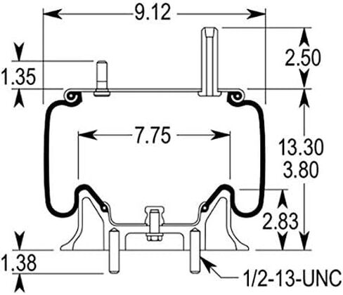 2 pack of TORQUE Air Spring Bag for Kenworth Trucks (Replaces Firestone 9422, W01-358-9422, Kenworth K303-15, Goodyear 1R11-028) (2 x TR9422) in Kuwait