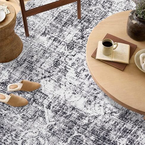 3x5 Washable Pink Area Rug, Upgraded Denser Surface Vintage Rugs, Honeycomb Non-Slip Backing Living Room Rug, Easy Care Foldable Rugs for Living Room Bedroom Kitchen Dinning Room Home Office in Kuwait