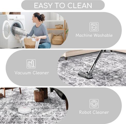 3x5 Washable Pink Area Rug, Upgraded Denser Surface Vintage Rugs, Honeycomb Non-Slip Backing Living Room Rug, Easy Care Foldable Rugs for Living Room Bedroom Kitchen Dinning Room Home Office in Kuwait