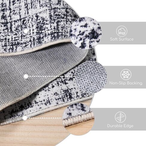 3x5 Washable Pink Area Rug, Upgraded Denser Surface Vintage Rugs, Honeycomb Non-Slip Backing Living Room Rug, Easy Care Foldable Rugs for Living Room Bedroom Kitchen Dinning Room Home Office in Kuwait