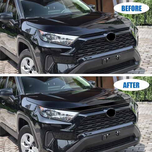 Hood Deflector Bug Shield Deflector for Toyota RAV4 (Hybrid) SE/XSE/XLE/Limited 2019 2020 2021 2022 2023 2024 Hood Guard Protector Cover Trim Glossy Black in Kuwait
