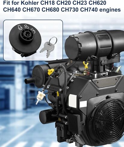 مفتاح بداية الإشعال مع 2 مفتاحين ملاءمة لمحركات Kohler CH18 CH20 CH23 CH640 CH670 CH680 CH730 CH740 ، مجموعة مفاتيح الإشعال استبدال 25 099 30-S 2509930-S in Saudi Arabia