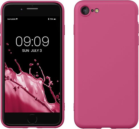 حافظة kwmobile متوافقة مع هاتف Apple iPhone SE (2022) / iPhone SE (2020) / iPhone 8 / iPhone 7 - غطاء هاتف نحيف واقٍ من السيليكون TPU - أزرق بلطيقي in Saudi Arabia