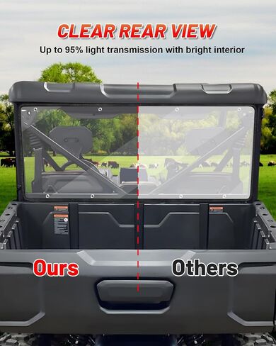 StarknightMT Uforce U10 Pro Rear Windshield Compatible With CFMOTO UFORCE U10 Pro/Pro XL 2025, UV-Proof Heavy Duty Full Back Window (Clear) in Saudi Arabia