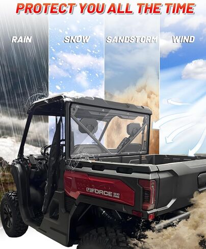 StarknightMT Uforce U10 Pro Rear Windshield Compatible With CFMOTO UFORCE U10 Pro/Pro XL 2025, UV-Proof Heavy Duty Full Back Window (Clear) in Saudi Arabia