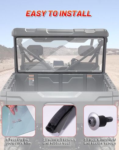 StarknightMT Uforce U10 Pro Rear Windshield Compatible With CFMOTO UFORCE U10 Pro/Pro XL 2025, UV-Proof Heavy Duty Full Back Window (Clear) in Saudi Arabia