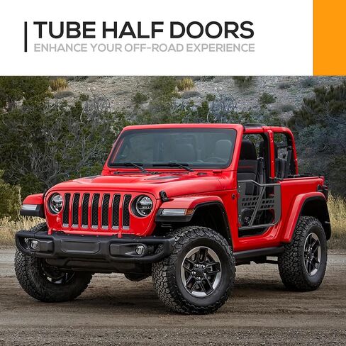 Suorto for JL Gladiator JT Tubular Half Doors Doors Safari متوافق مع 2018-2025 Jeep Wrangler JL JLU & Gladiator JT 4-DOORS (Offroad Trail Safari Adventure ، Pront and Graft Doors) in Saudi Arabia