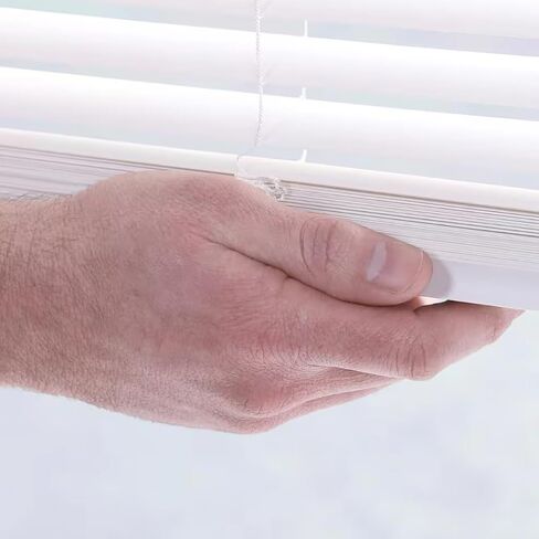 Ceybo Cordless Mini Blinds White Vinyl Light Filtering 1" Slats Window Shades 34 x 64 Easy Install Indoor Privacy Washable Wand Control for Bedroom Kitchen Living Room in Saudi Arabia
