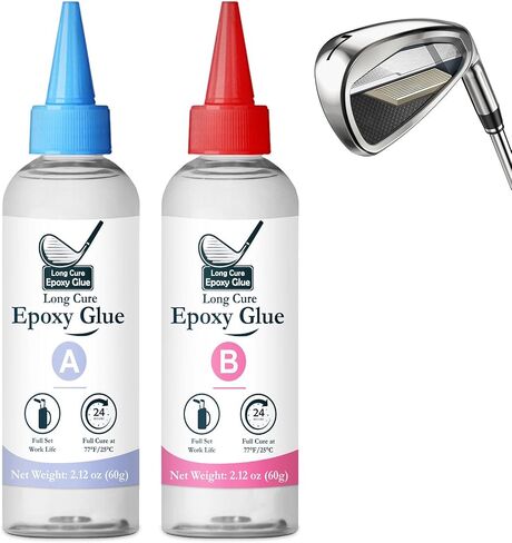 Long Cure Golf Club Epoxy 2.11oz, Quick Cure Transparent Durable Golf Epoxy, Golf Shaft Epoxy Used to Repair All Golf Clubs, Golf Heads, Drivers, Putters and Irons in Saudi Arabia