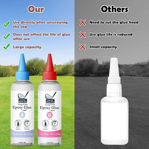 Long Cure Golf Club Epoxy 2.11oz, Quick Cure Transparent Durable Golf Epoxy, Golf Shaft Epoxy Used to Repair All Golf Clubs, Golf Heads, Drivers, Putters and Irons in Saudi Arabia