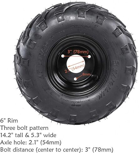 145/70-6 Tires Wheels with Rim ATV Go-Kart Mini Bike ATV Lawn Tires in Saudi Arabia