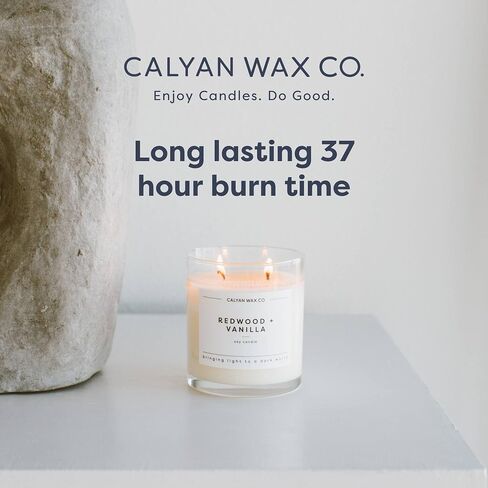 Calyan Wax Co. 2 Wick Candle, Seaside + Citrus Scented Candle, 37 Hour Burn Time, Aromatherapy Soy Candles, Non Toxic & Vegan Soy Wax, Glass Tumbler Scented Candles, 8.8oz in Kuwait