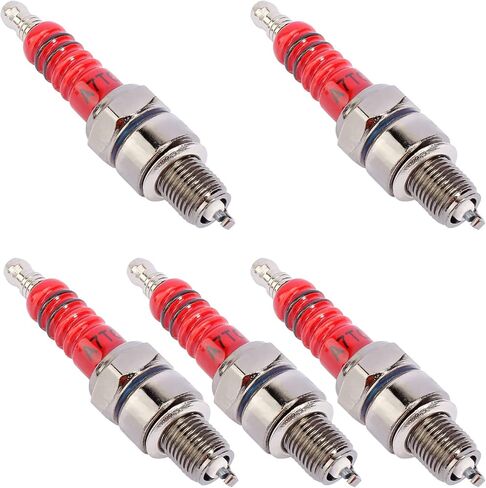5 Pcs A7TC Spark Plug Compatible with GY6 50cc-70cc 90cc 110cc 125cc 140cc 150cc 160cc Motorcycle ATV Quad Scooter Go Kart Moped Mini Chopper Buggy Pit Dirt Bike Chinese 139QMB 154QMI 157QMJ in Saudi Arabia