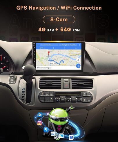 8 Core 4G 64G لهوندا أوديسي 2005-2010 Android Car Stereo Radio Carplay، Rimoody 10.1 بوصة تعمل باللمس راديو السيارة GPS 4G-WiFi Bluetooth FM DSP-36 Mirror Link 59-UI Themes كاميرا احتياطية in Saudi Arabia
