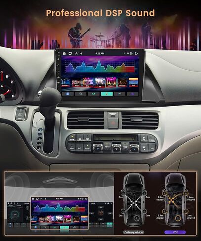 8 Core 4G 64G لهوندا أوديسي 2005-2010 Android Car Stereo Radio Carplay، Rimoody 10.1 بوصة تعمل باللمس راديو السيارة GPS 4G-WiFi Bluetooth FM DSP-36 Mirror Link 59-UI Themes كاميرا احتياطية in Saudi Arabia
