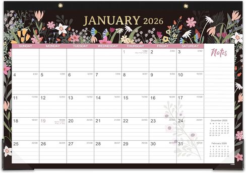 2025 Desk Calendar - 2025 Calendar from January 2025 - December 2025, 2025 Desk Calendar 12''x17'', with Large Blocks, Note Section, Corner Protections in Kuwait