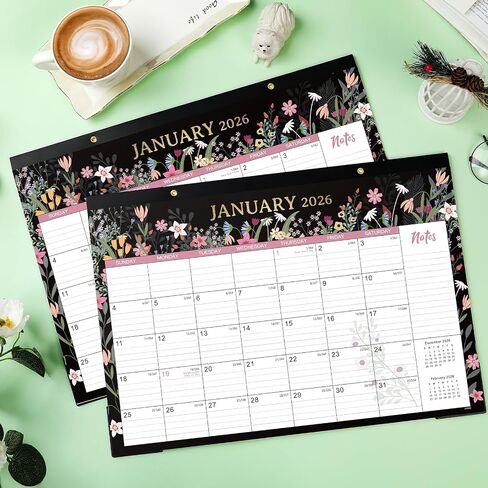 2025 Desk Calendar - 2025 Calendar from January 2025 - December 2025, 2025 Desk Calendar 12''x17'', with Large Blocks, Note Section, Corner Protections in Kuwait
