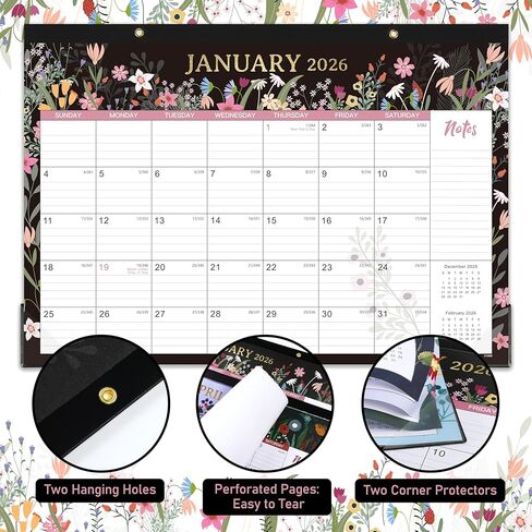 2025 Desk Calendar - 2025 Calendar from January 2025 - December 2025, 2025 Desk Calendar 12''x17'', with Large Blocks, Note Section, Corner Protections in Kuwait