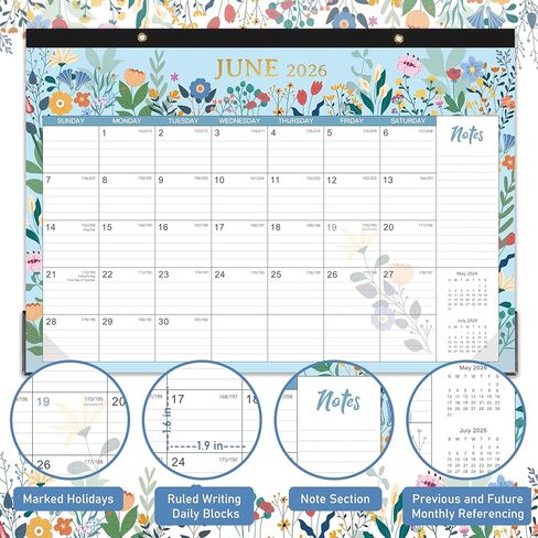 2025 Desk Calendar - 2025 Calendar from January 2025 - December 2025, 2025 Desk Calendar 12''x17'', with Large Blocks, Note Section, Corner Protections in Kuwait