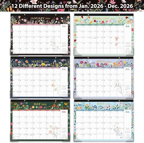 2025 Desk Calendar - 2025 Calendar from January 2025 - December 2025, 2025 Desk Calendar 12''x17'', with Large Blocks, Note Section, Corner Protections in Kuwait