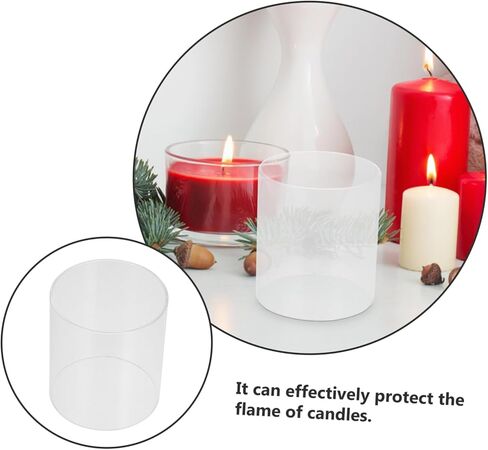 2pcs أغطية شمعة زجاجية واضحة لحاملي شموع سطح المكتب حماة شمعة مقاومة للرياح تعزز الأجواء الرومانسية للديكور المنزلي والحفلات in Kuwait